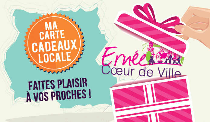 Nouveauté carte cadeau « coeur de ville » – commerçants partenaires à Ernée