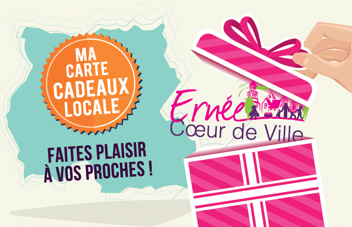 Nouveauté carte cadeau « coeur de ville » – commerçants partenaires à Ernée